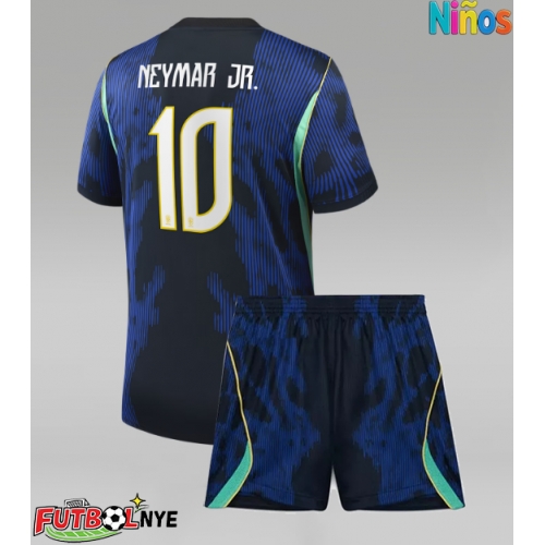 Camiseta Brasil Neymar Jr #10 Visitante Equipación para niños Mundial 2026 manga corta (+ pantalones cortos)